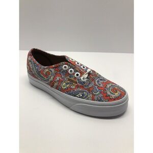 Vans Authentic Men's 4 Shoes Red Blue Paisley Cayenne Women Size 5.5 Lace Up